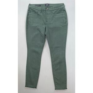 NYDJ Lift/Tuck Ami Skinny Lightweight Stretch Fray Jeans. Green, Women's 8P. GUC